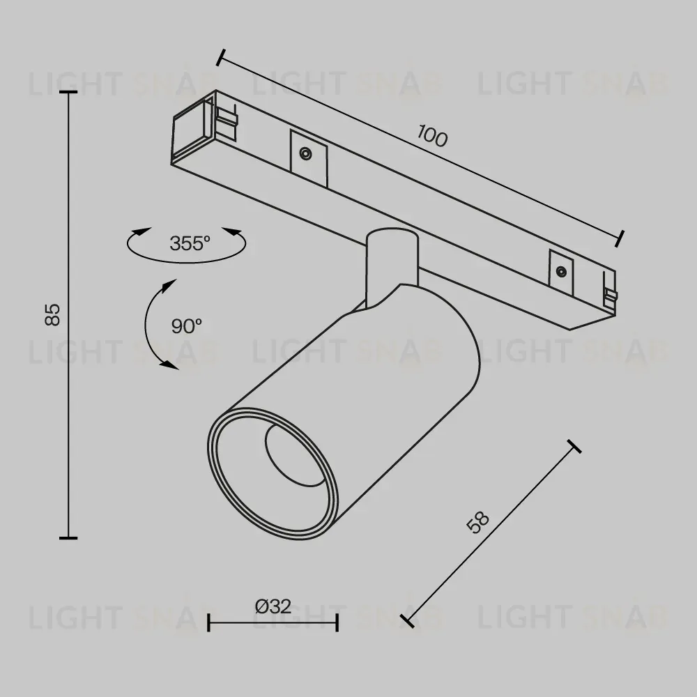 Трековый магнитный светильник Maytoni Focus Led TR176-1-5WTW-M-B TR176-1-5WTW-M-B