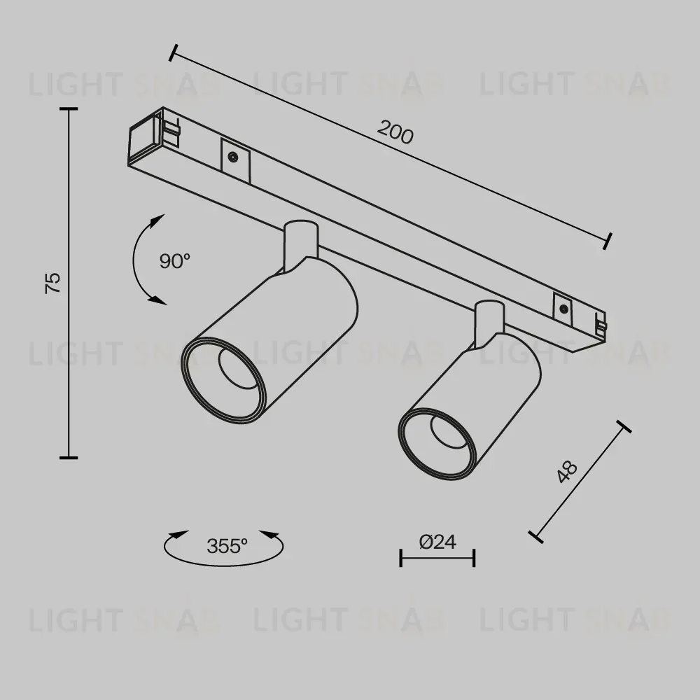 Трековый магнитный светильник Maytoni Focus Duo TR176-1-2X3WTW-M-B TR176-1-2X3WTW-M-B