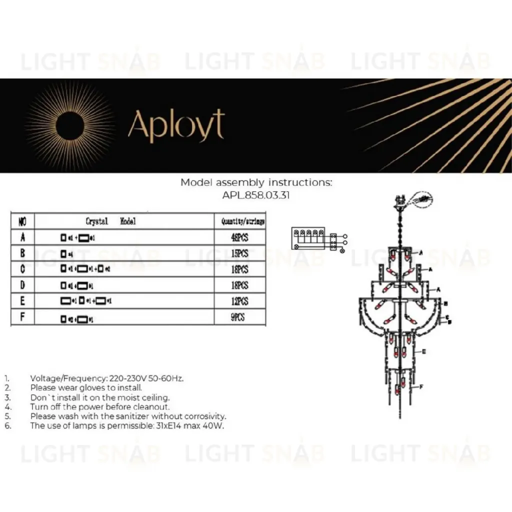 Каскадная люстра Aployt Alessio APL.858.03.31 APL.858.03.31