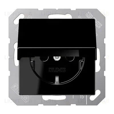 Розетка Schuko с крышкой Jung A1520BFKLSW A1520BFKLSW