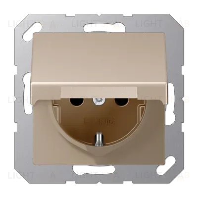 Розетка 2K+З с крышкой Jung A1520BFKLCH A1520BFKLCH