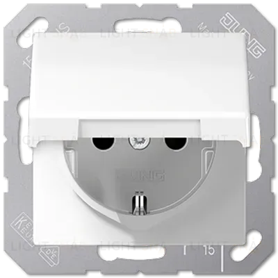 Розетка Schuko с крышкой Jung EP1420KLWWM EP1420KLWWM