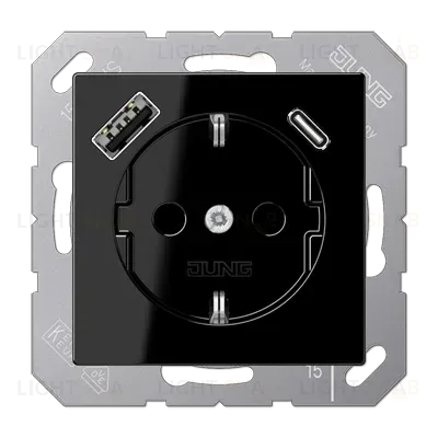 Розетка 2K+З USB Typ AC Jung A1520-15CASW A1520-15CASW