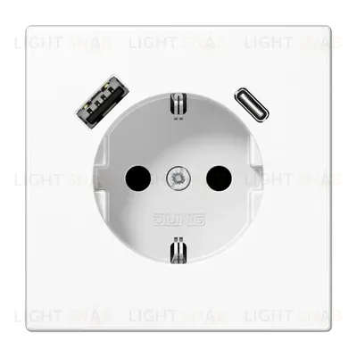 Розетка 2K+З USB Typ AC Jung LS1520-15CAWW LS1520-15CAWW