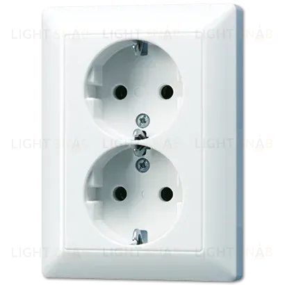 Розетка 2K+З двухместная Jung AS5020UWW AS5020UWW