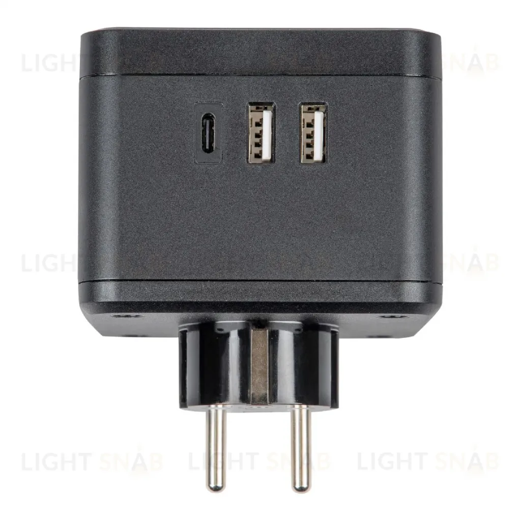 Разветвитель сетевой с выключателем Uniel S-GES2-16SBUC BLACK UL-00011246 S-GES2-16SBUC BLACK