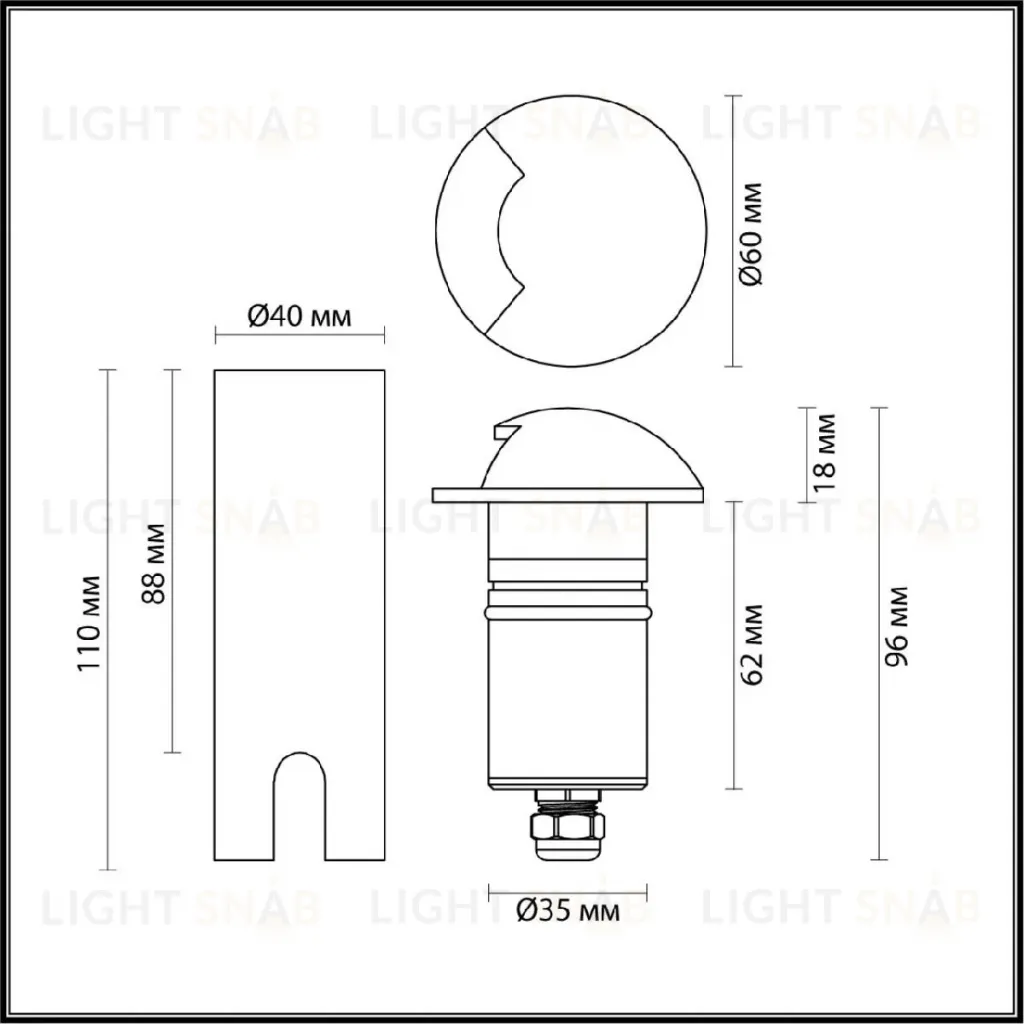 Грунтовый светильник Odeon Light Nature Wald 6662/1GL3 6662/1GL3