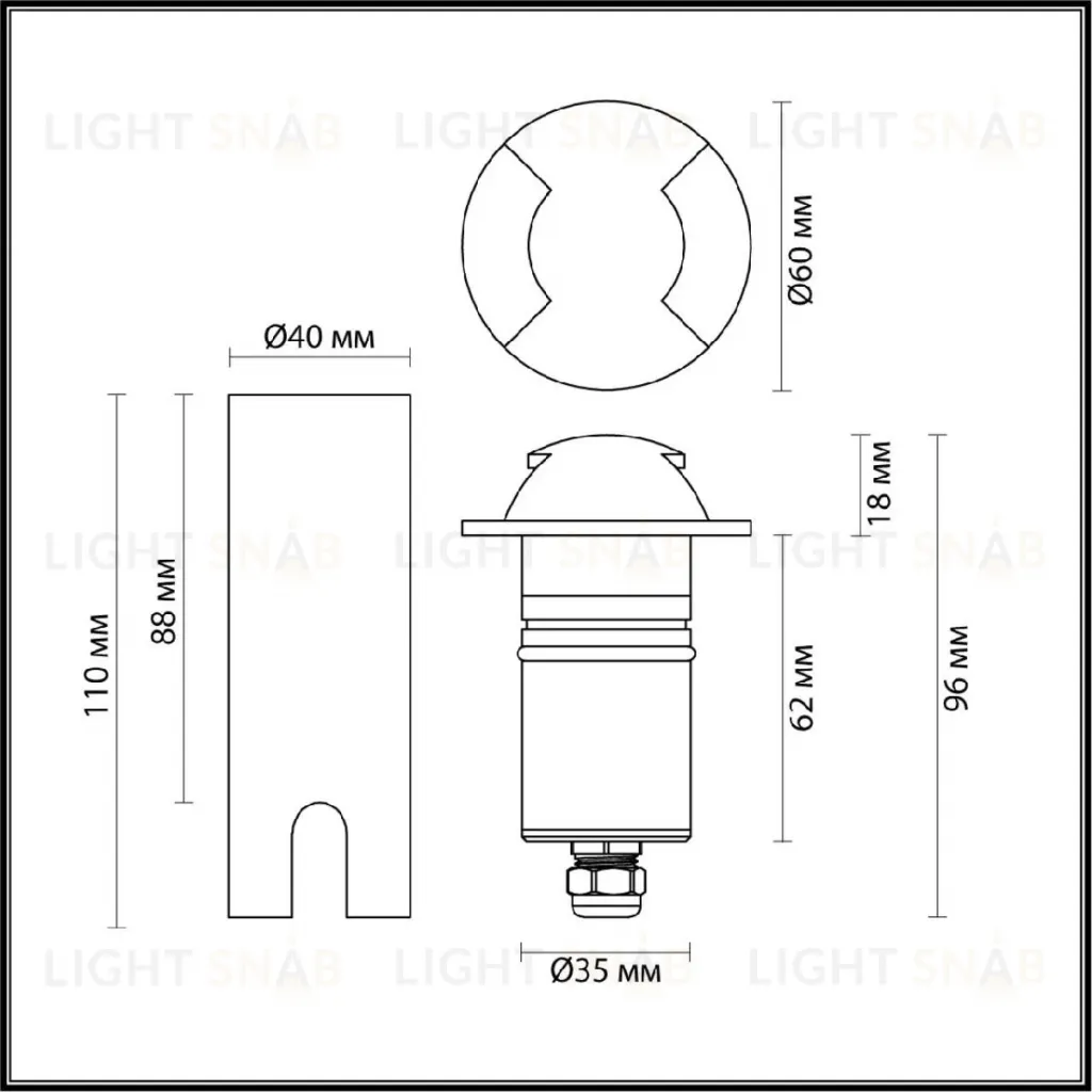 Грунтовый светильник Odeon Light Nature Wald 6662/2GL3 6662/2GL3