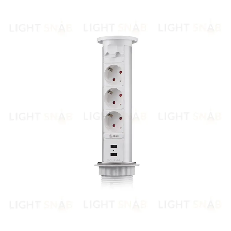 Блок розеток 105J (3 секции и 2 USB) Mebax 00-00000823 00-00000823