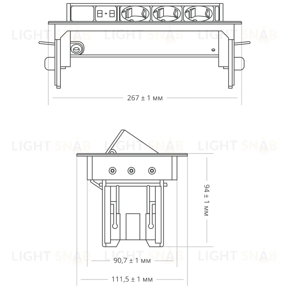 Блок розеток 47 (3 секции и 2 USB) Mebax 00-00001164 00-00001164