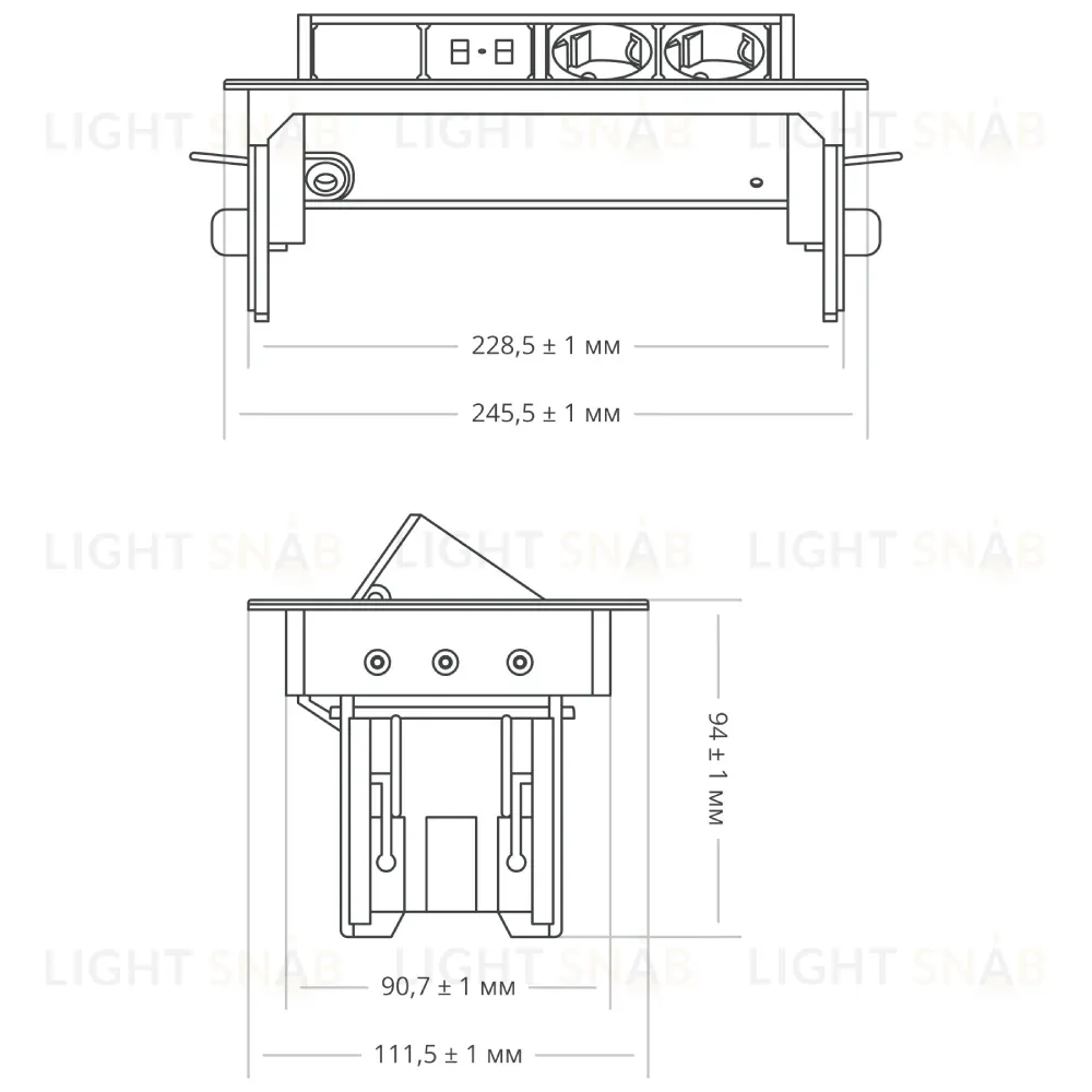 Блок розеток 47 (2 секции и 2 USB) Mebax 00-00000830 00-00000830