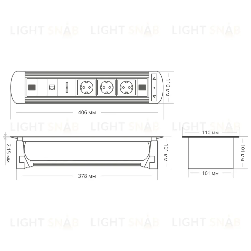Блок розеток МХ-107 (3 секции, 2 USB и RJ-45) Mebax 00-00001185 00-00001185