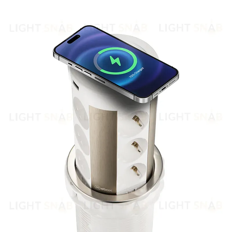 Блок розеток 17 (12 секций и USB type A+C) беспроводная зарядка Mebax 00-00002600 00-00002600