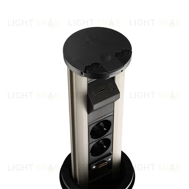 Блок розеток 12J (2 секции, USB type A+C + RJ45 + HDMI) беспроводная зарядка Mebax 00-00002597 00-00002597