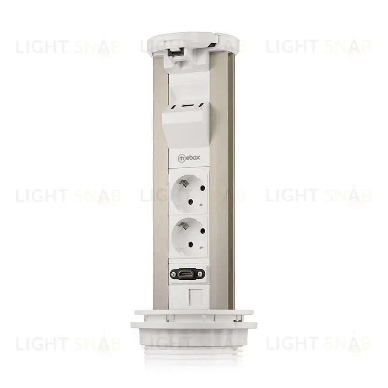 Блок розеток 12J (2 секции, USB type A+C + RJ45 + HDMI) беспроводная зарядка Mebax 00-00002598 00-00002598