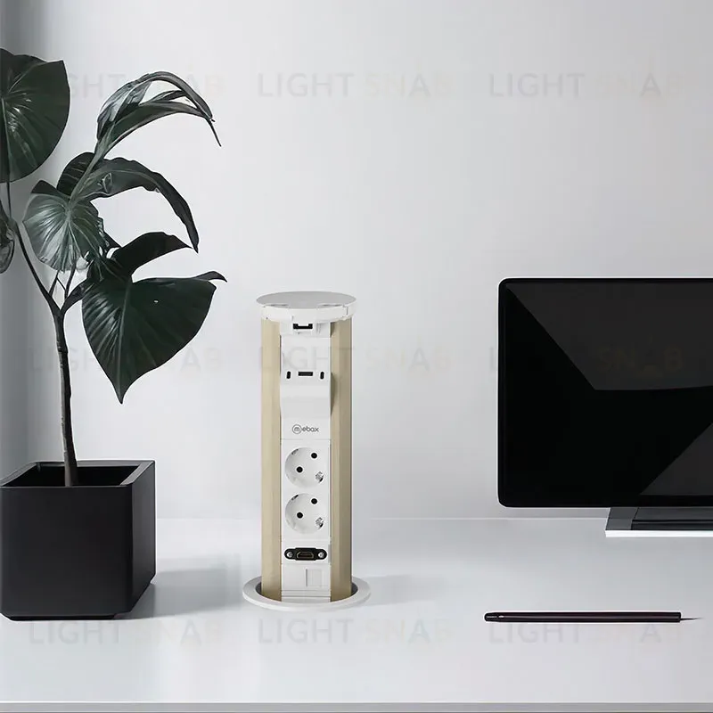 Блок розеток 12J (2 секции, USB type A+C + RJ45 + HDMI) беспроводная зарядка Mebax 00-00002598 00-00002598
