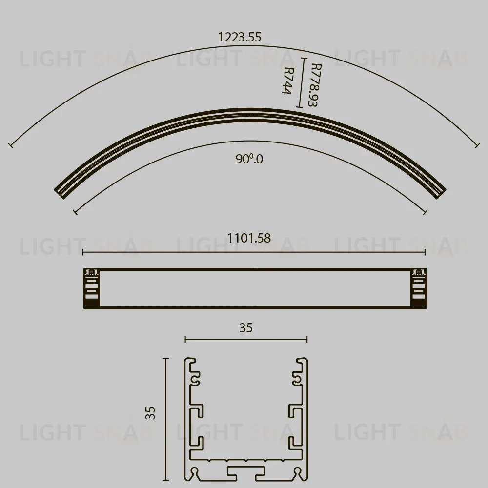 Радиусный профиль Maytoni Led strip ALM-3535R-B-EX-90°-1.5M ALM-3535R-B-EX-90°-1.5M