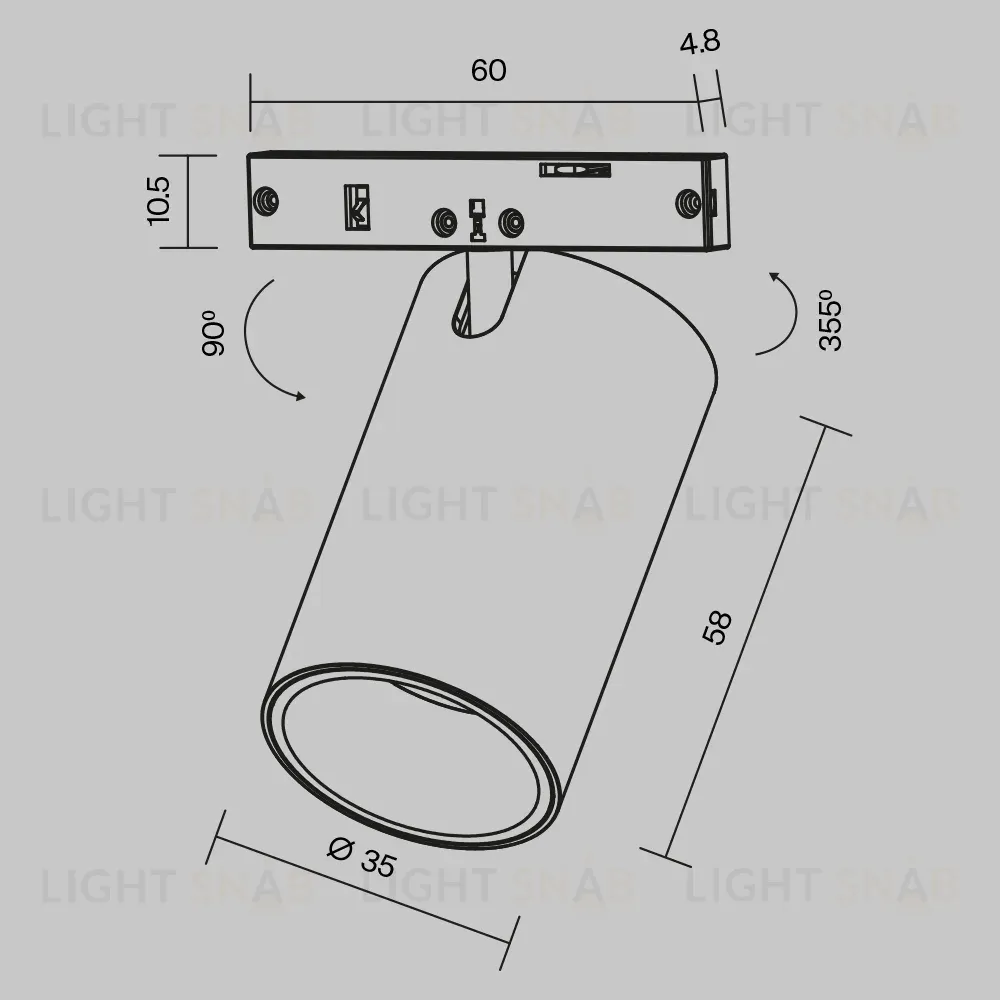 Трековый магнитный светильник Maytoni Focus Led TR187-1-5W2.7K-M-BW TR187-1-5W2.7K-M-BW