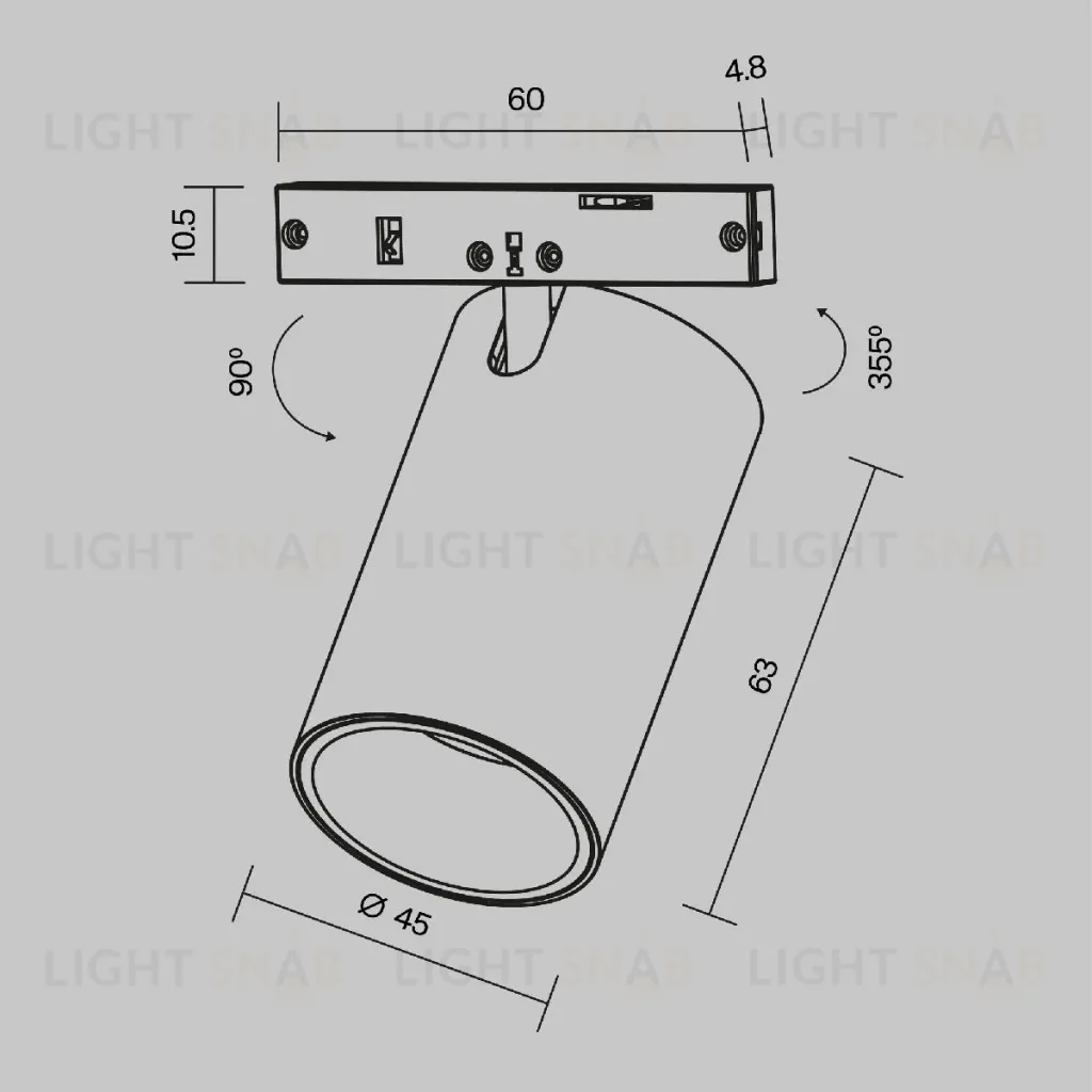 Трековый магнитный светильник Maytoni Focus Led TR187-1-9W4K-M-BBS TR187-1-9W4K-M-BBS
