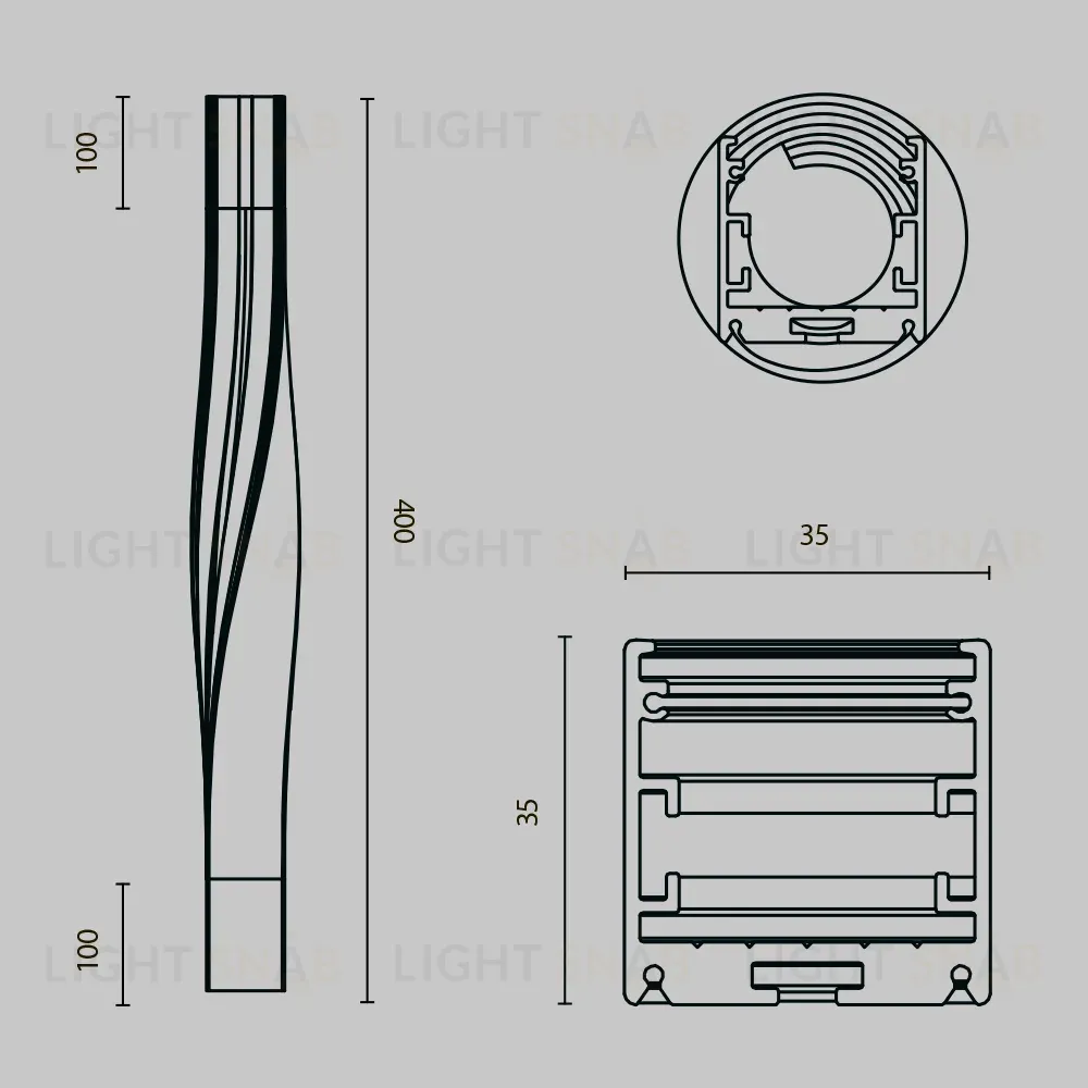 Радиусный профиль Maytoni Led strip ALM-3535R-B-TR-90°-0.4M ALM-3535R-B-TR-90°-0.4M
