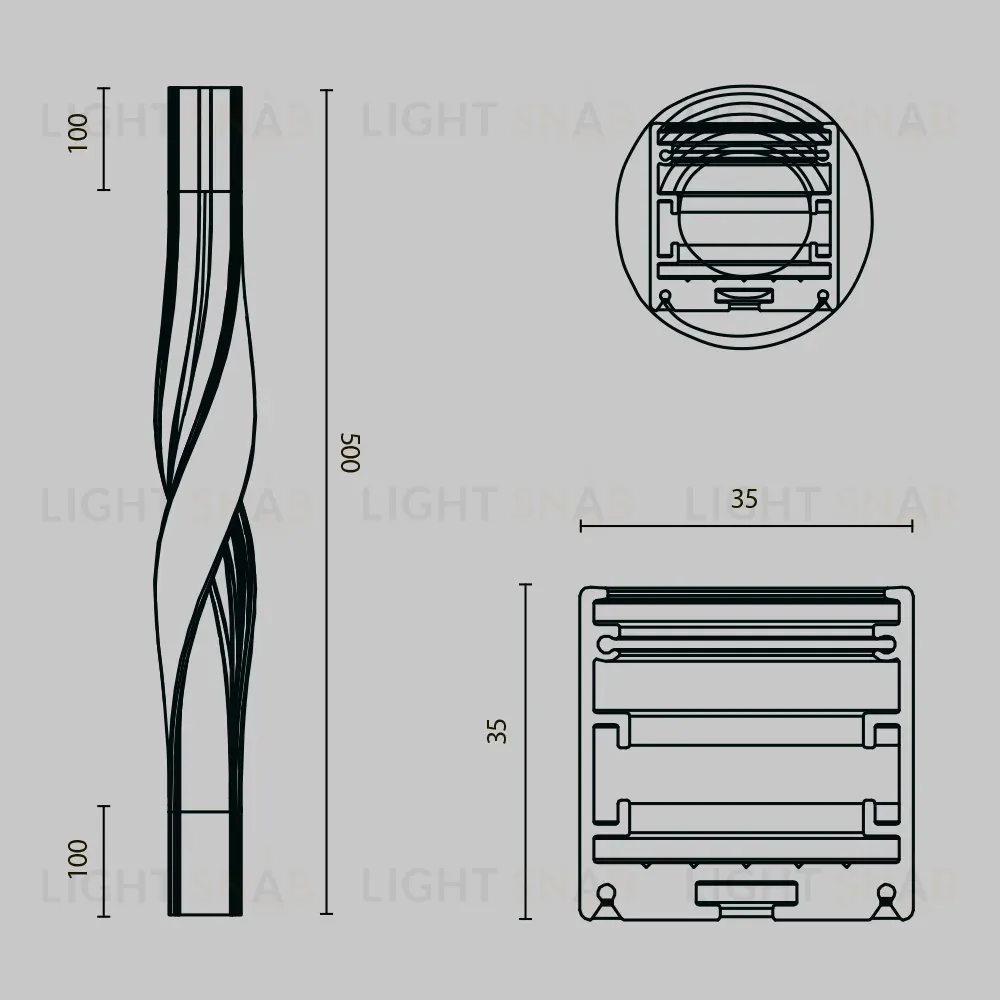 Радиусный профиль Maytoni Led strip ALM-3535R-B-T-180°-0.5M ALM-3535R-B-T-180°-0.5M