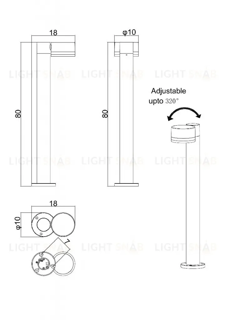 Ландшафтный светильник Arte Lamp Nunki A1910PA-1BK A1910PA-1BK