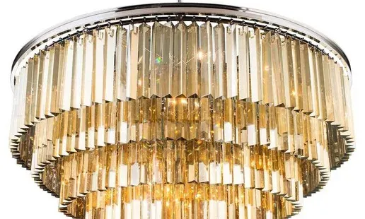Подвесная люстра Delight Collection 1920s Odeon KR0387P-10A chrome/amber KR0387P-10A chrome/amber