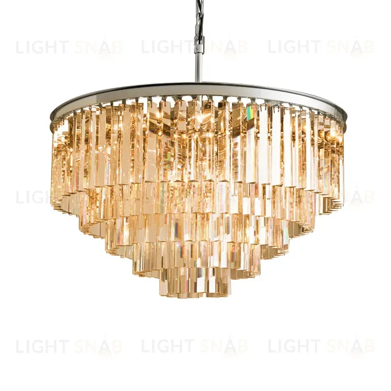 Подвесная люстра Delight Collection 1920s Odeon KR0387P-10A chrome/amber KR0387P-10A chrome/amber