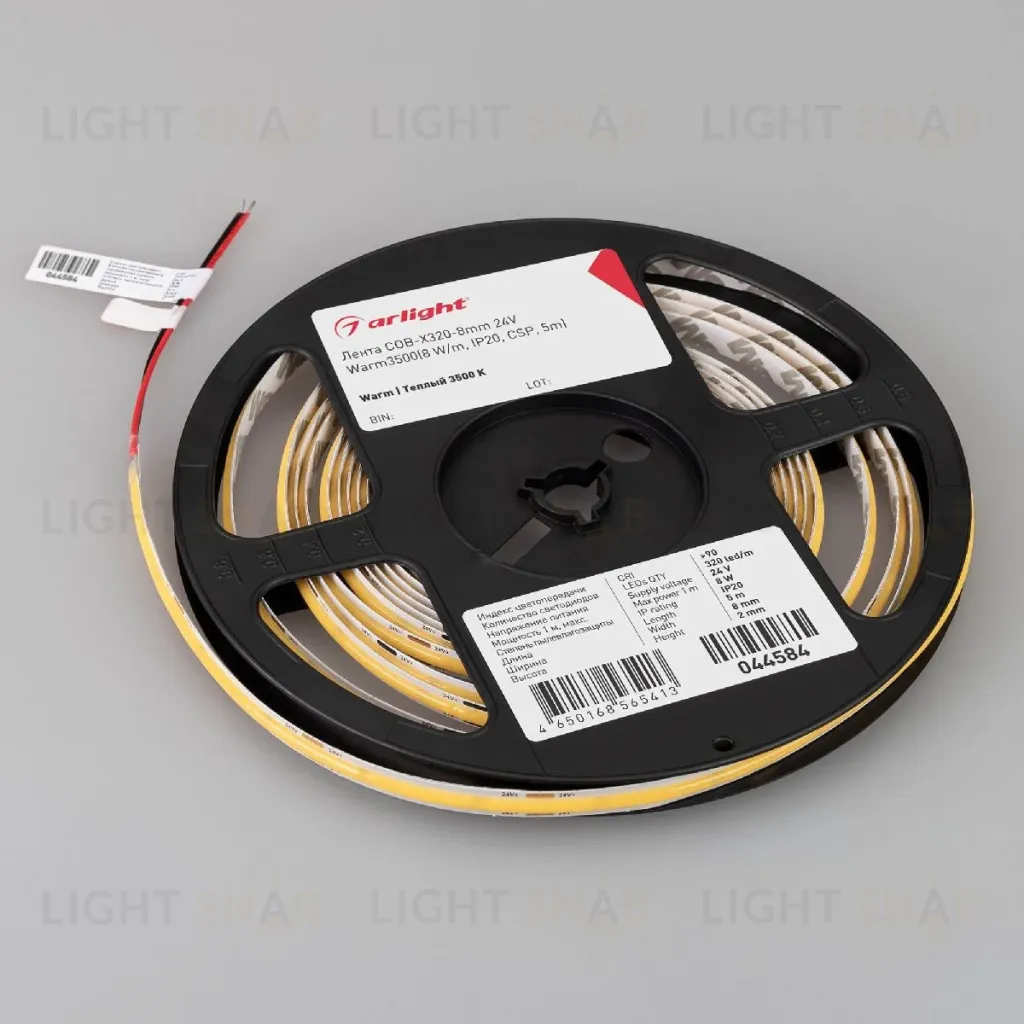 Светодиодная лента Arlight COB-X320-8mm 24V Warm3500 (8 W/m, IP20, 5m) 044584(1) 044584(1)