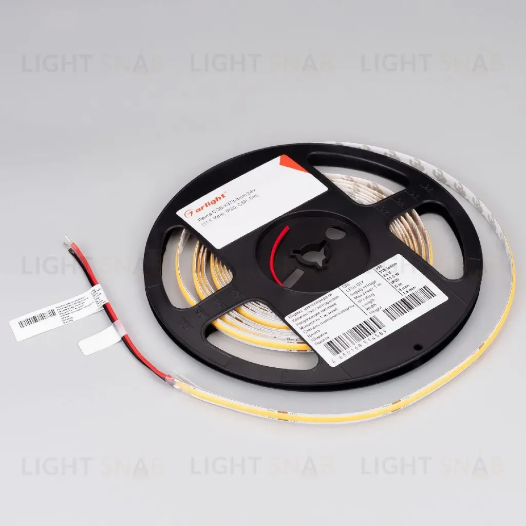 Светодиодная лента Arlight COB-X378-8mm 24V Warm3000 (11 W/m, IP20, 5m) 031883(3) 031883(3)