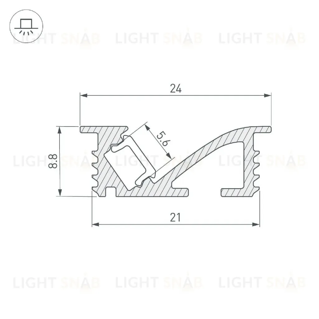Алюминиевый профиль Arlight SL-BEVEL-W21-F-2000 ANOD BLACK 048997 048997