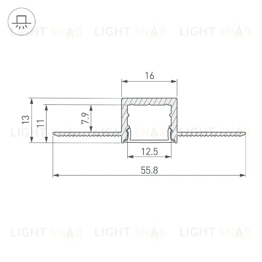Алюминиевый профиль Arlight SL-LINIA16-FANTOM-2000 ANOD 049012 049012