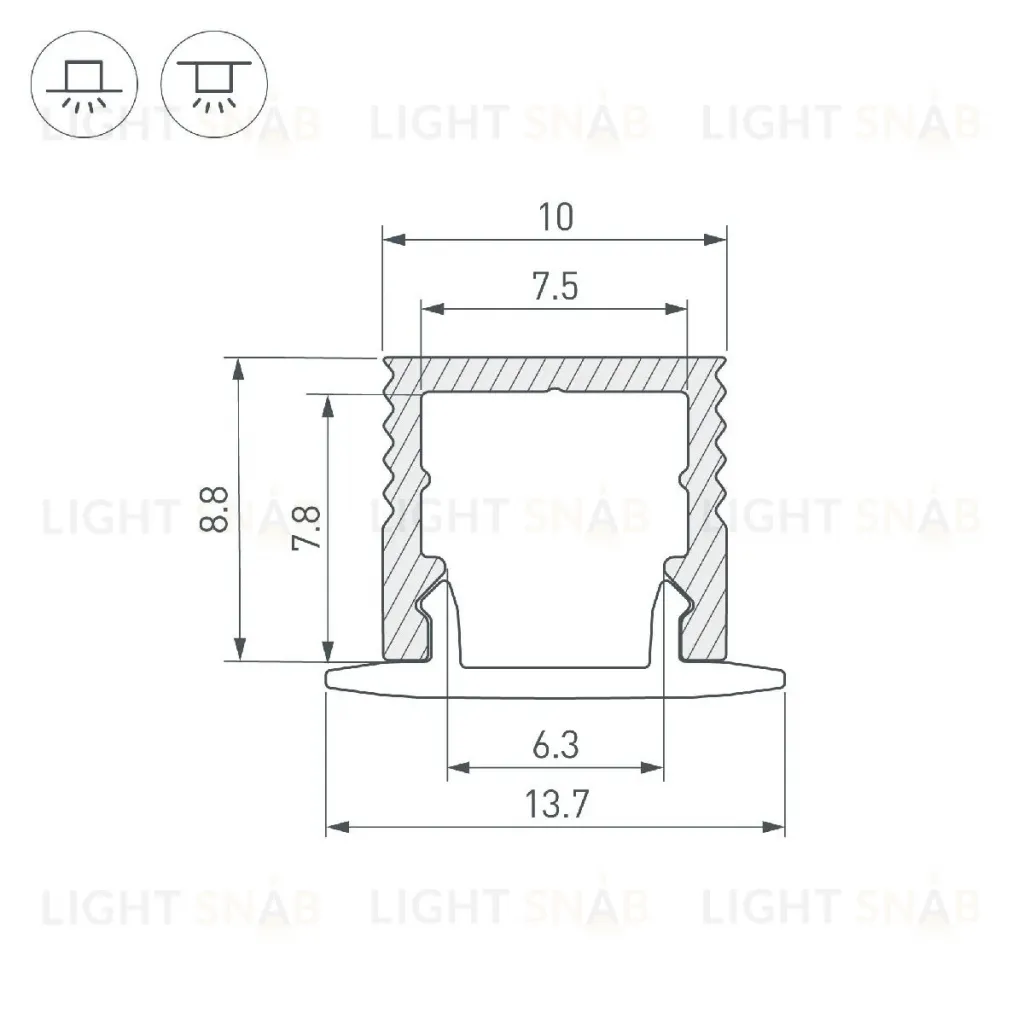 Алюминиевый профиль Arlight SL-MINI-10-2000 ANOD 049017 049017