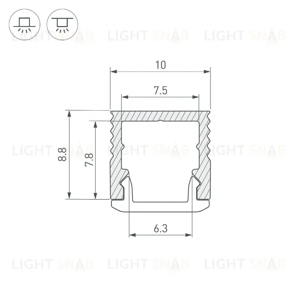 Алюминиевый профиль Arlight SL-MINI-10-2000 BLACK 049018 049018
