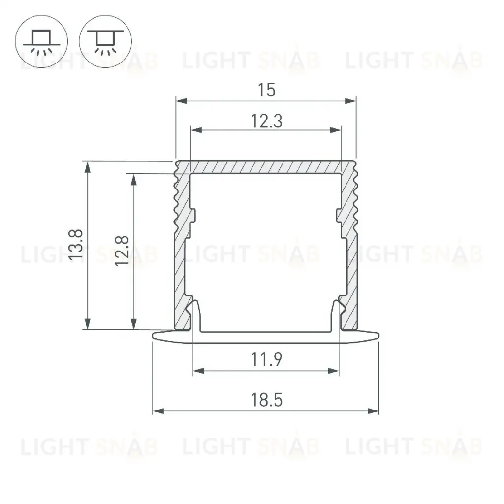 Алюминиевый профиль Arlight SL-MINI-15-2000 BLACK 049020 049020