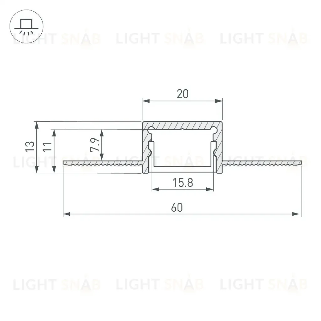 Алюминиевый профиль Arlight SL-LINIA20-FANTOM-2000 ANOD 049030 049030