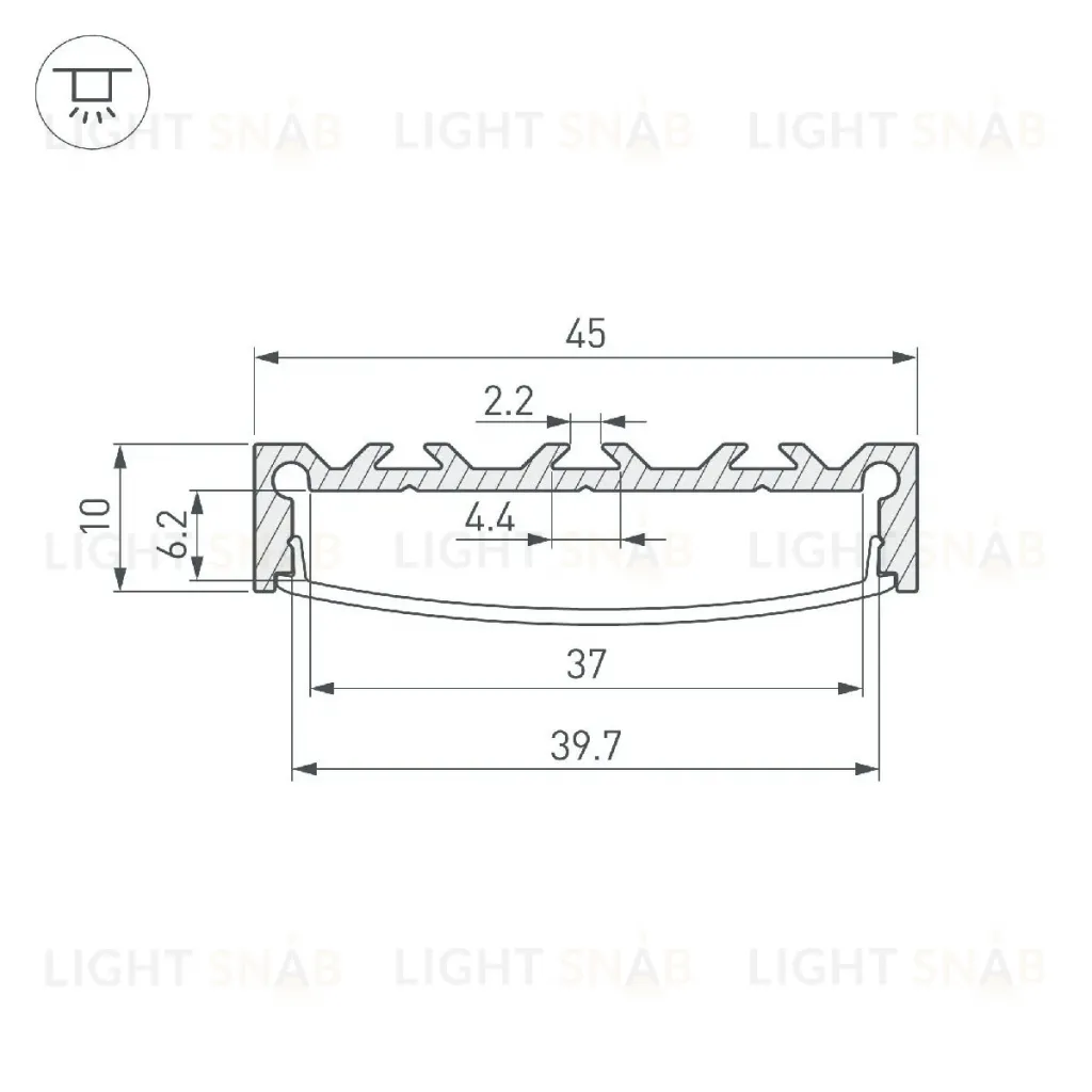 Алюминиевый профиль Arlight LINE-4510-2000 ANOD 049248 049248