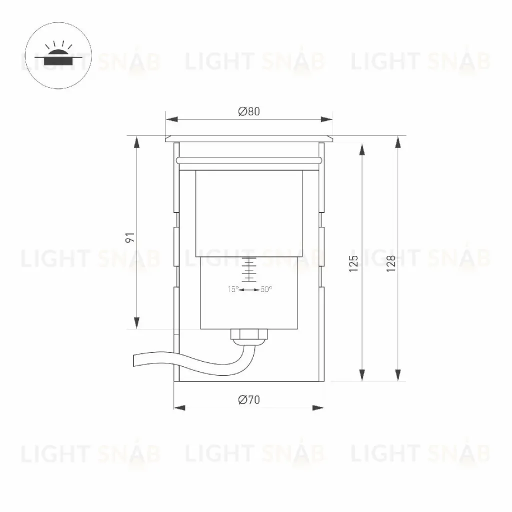 Грунтовый светильник Arlight ART-GROUND-ZOOM-R80-8W Day4000 051697 051697