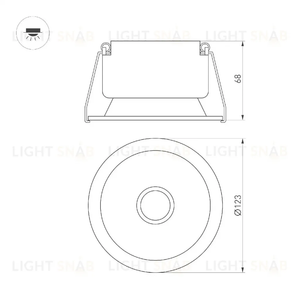 Встраиваемый светильник Arlight MS-HARBOR-R123-20W Warm3000 050185 050185