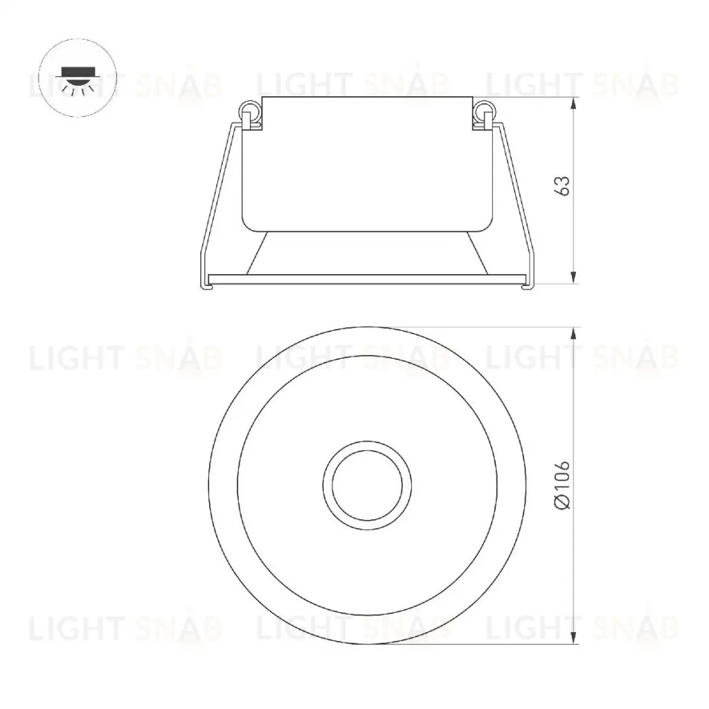 Встраиваемый светильник Arlight MS-HARBOR-R106-15W Warm3000 050182 050182