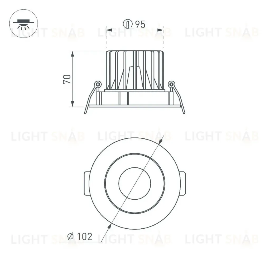 Встраиваемый светильник Arlight MS-FORECAST-BUILT-TURN-R102-12W Day4000 033659(1) 033659(1)