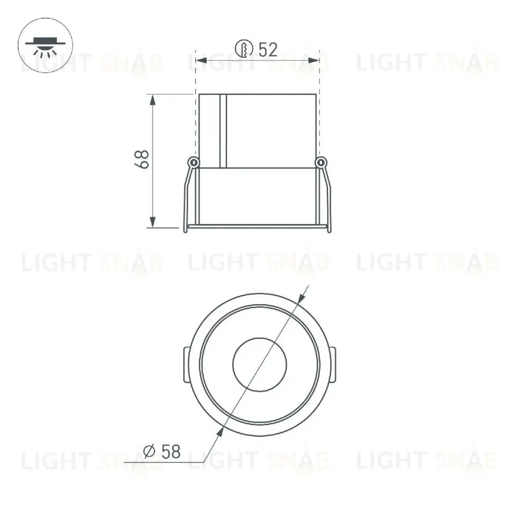 Встраиваемый светильник Arlight MS-ATLAS-BUILT-R58-10W Warm3000 035454(1) 035454(1)
