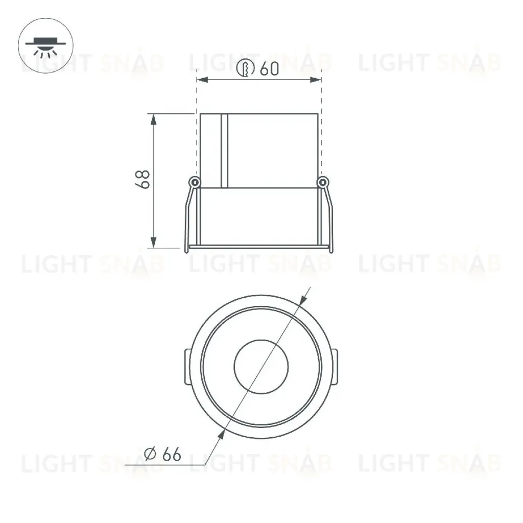 Встраиваемый светильник Arlight MS-ATLAS-BUILT-R66-15W Warm3000 037185(1) 037185(1)