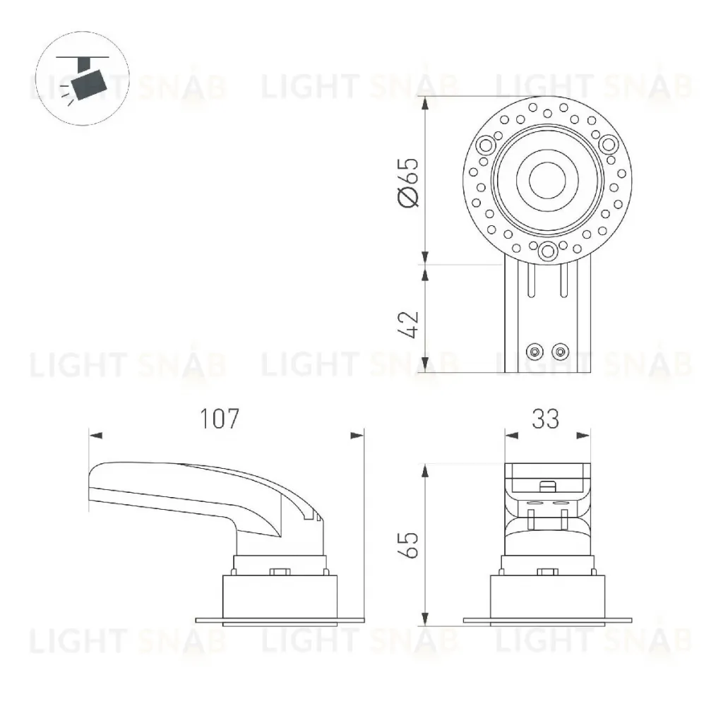 Встраиваемый светильник Arlight MS-RIALTO-TRIMLESS-R40-9W Warm3000 044683 044683
