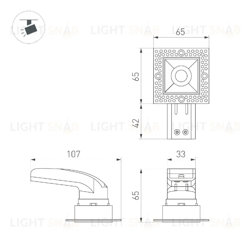 Встраиваемый светильник Arlight MS-RIALTO-TRIMLESS-S40x40-9W Day4000 048327 048327