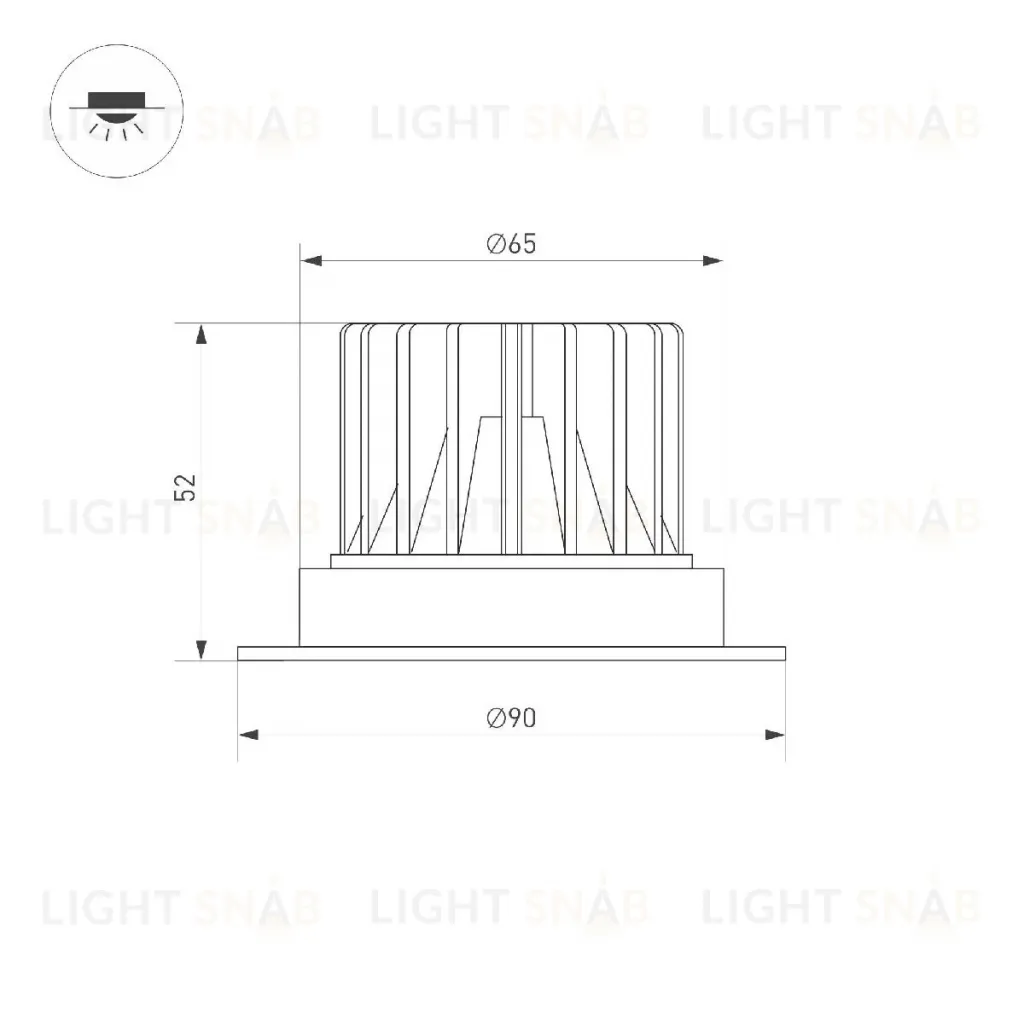 Встраиваемый светильник Arlight MS-ATLAS-TRIMLESS-R50-6W Day4000 037061(1) 037061(1)