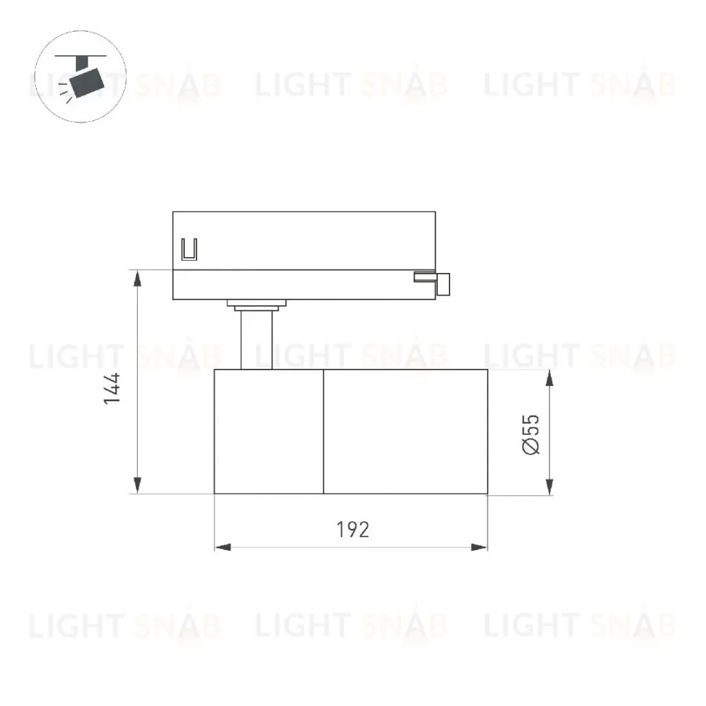 Трековый трехфазный светильник Arlight LGD-ARTEMIS-TRACK-4TR-R55-12W Warm3000 048322 048322