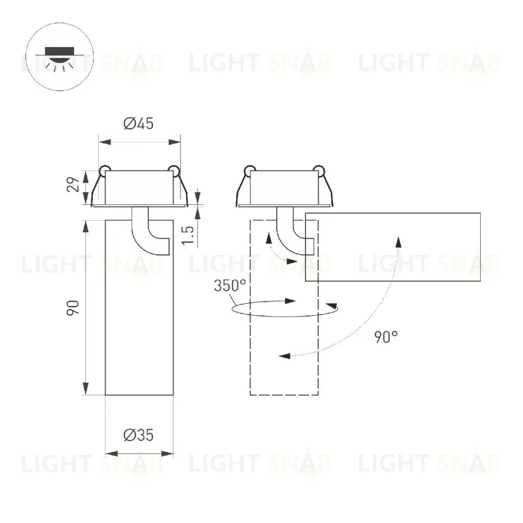 Встраиваемый спот Arlight SP-NUANCE-BUILT-FLAP-R35-7W Warm3000 049903 049903