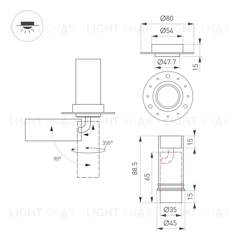 Встраиваемый спот Arlight SP-NUANCE-TRIMLESS-PULL-R35-7W Day4000 049905 049905