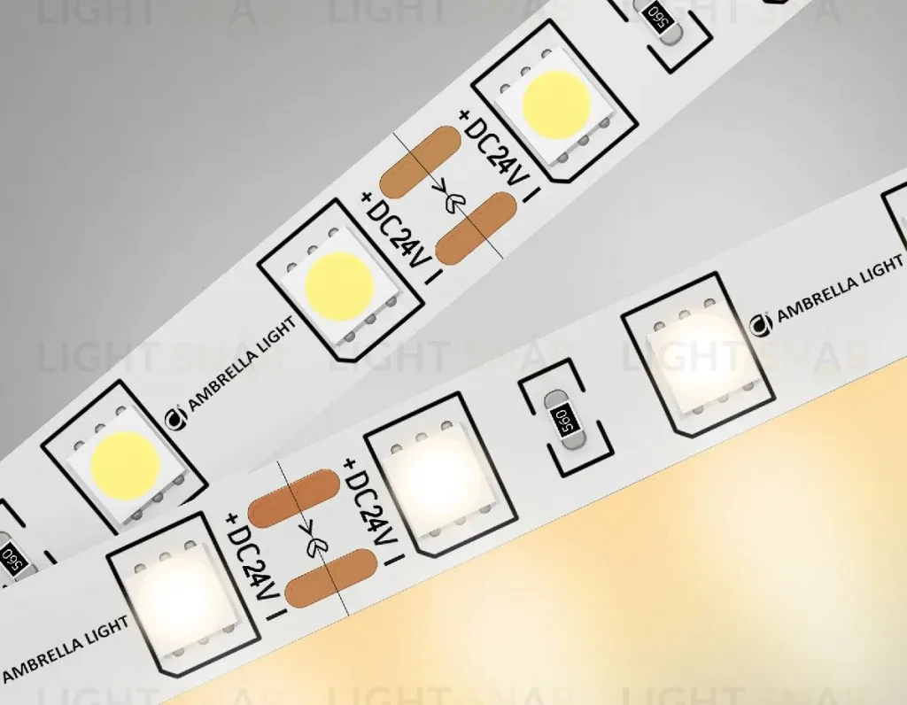 Светодиодная лента Ambrella Light Illumination 24В 5050 14,4Вт/м 3000K 5м IP20 GS4001 GS4001